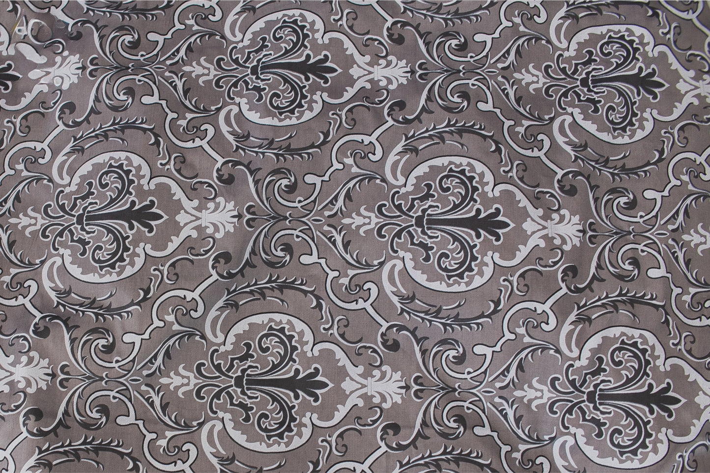 Fabric texture of grey floral sateen bed linen by Once@Home with soft sheen and fine pattern